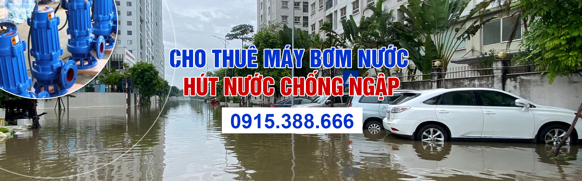 Cho thuê máy bơm chống ngập công suất lớn